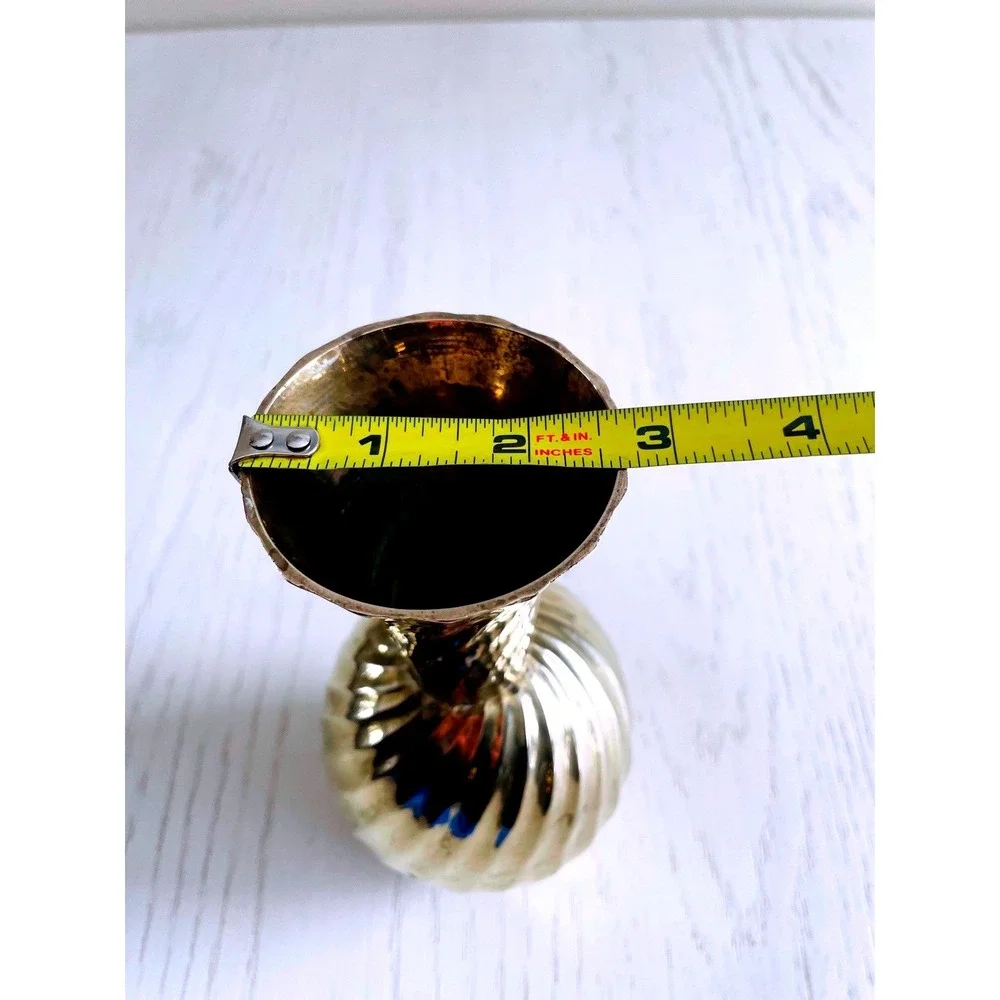 Vintage Swirl Design Brass Vase Made in India‎